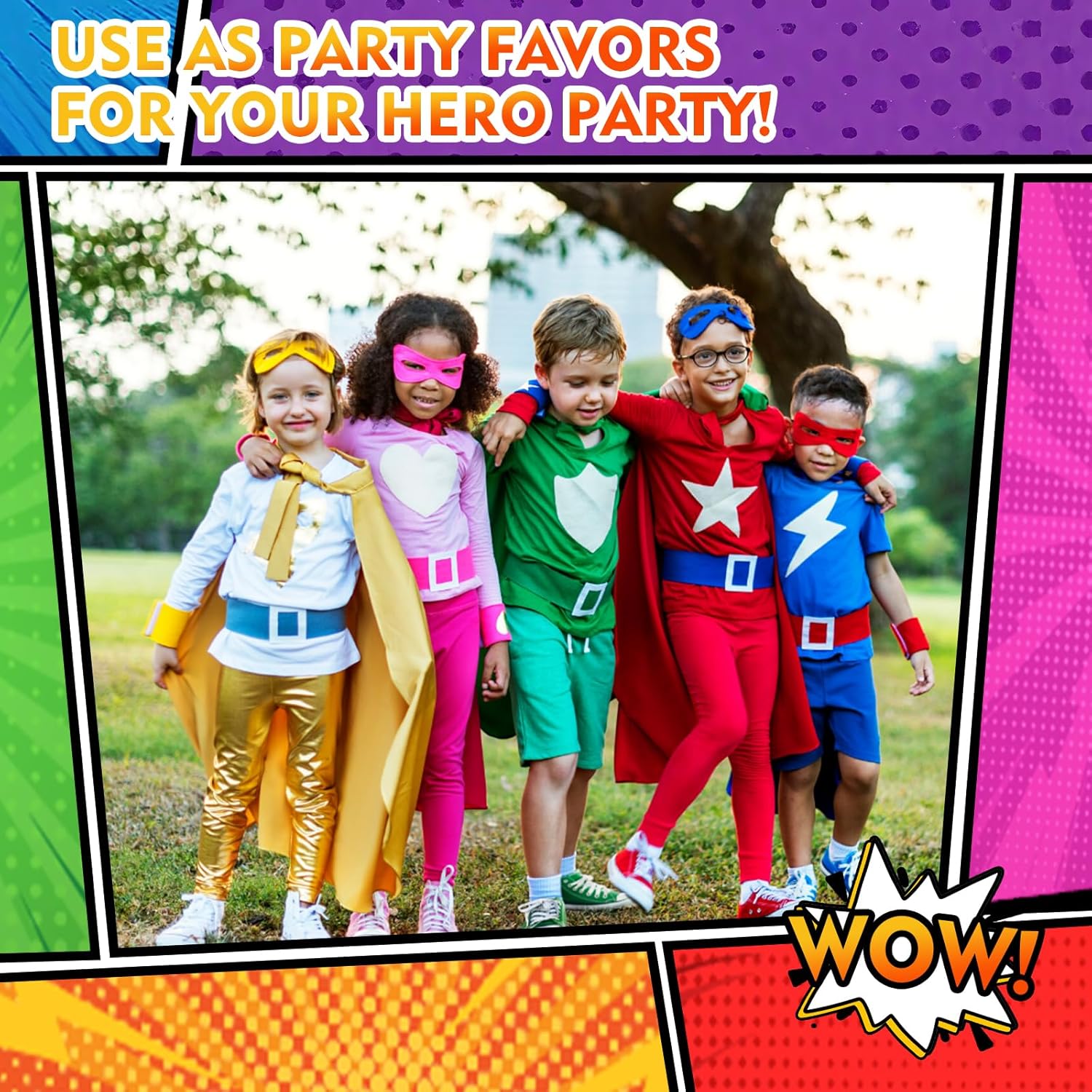 Vanblue 122 Pcs Hero Party Favors Birthday Party Decorations,Slap Bracelets,Stickers and Gift Bags Goodie Bag Stuffers Classroom Rewards Piñata Fillers for Kids Boys Theme Party Supplies