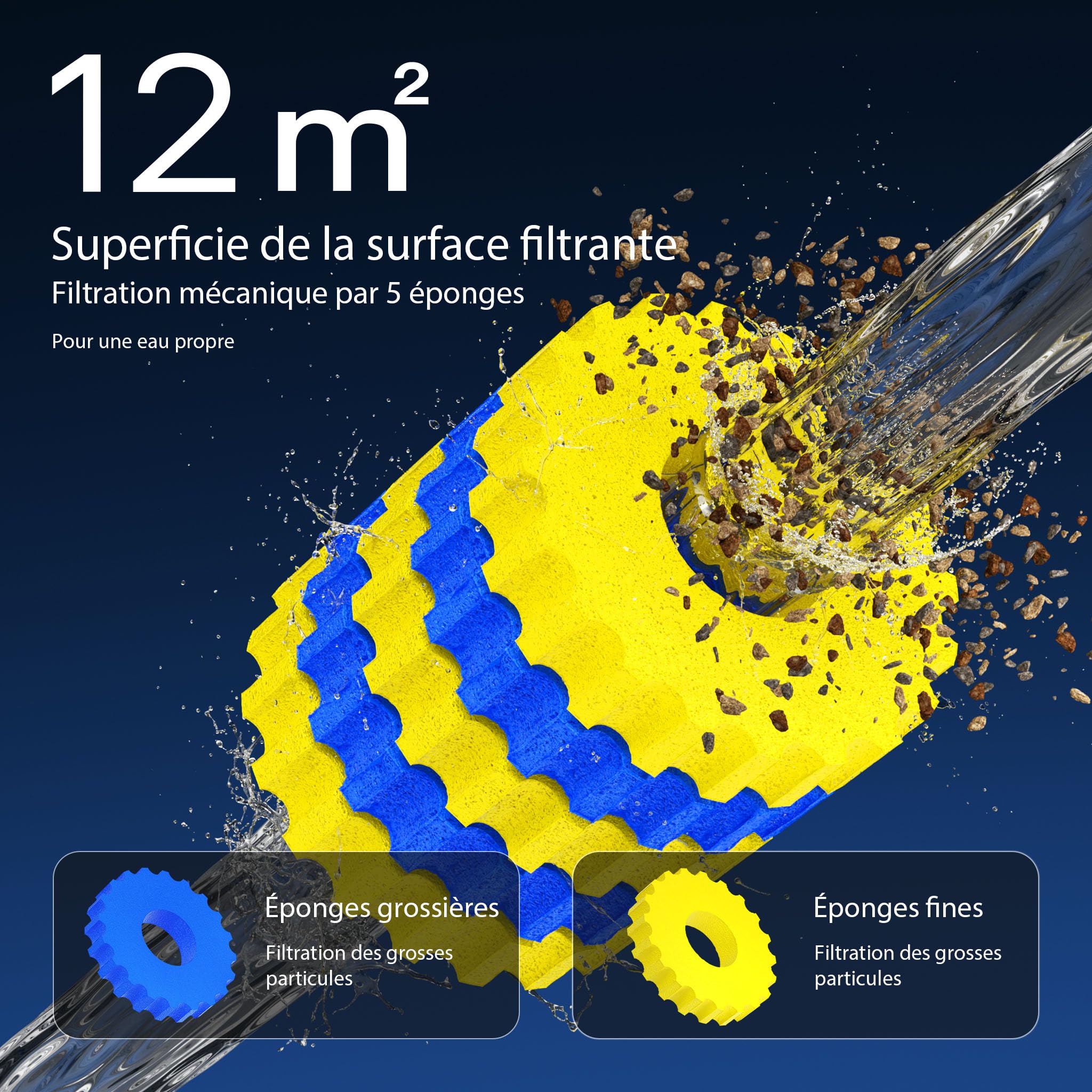 Wiltec CPF-280 Filtre de bassin à pression avec stérilisation UV - 380 x 380 x 420 mm - 11 W/étang 8000 l max. / réservoir 20 l - Filtration eau à grand débit