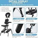 Portable Massage Chair, Height Adjustable Tattoo Chair, Folding Therapy Chair Face Cradle Salon Massage Chair with Carrying Bag (Black) gallery image