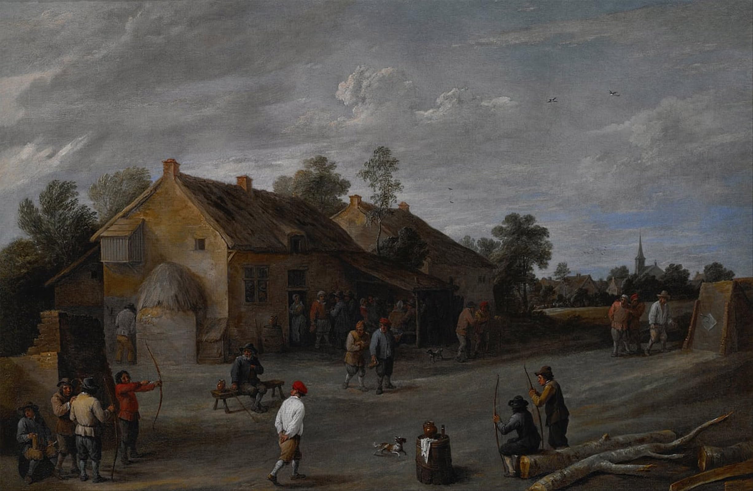 SERENDIPITP Vintage Wall Art Canvas Nordic Poster Canvas Print Picture the Archers by David Teniers the Younger Wall Art Poster for Home Decor 60x90cm