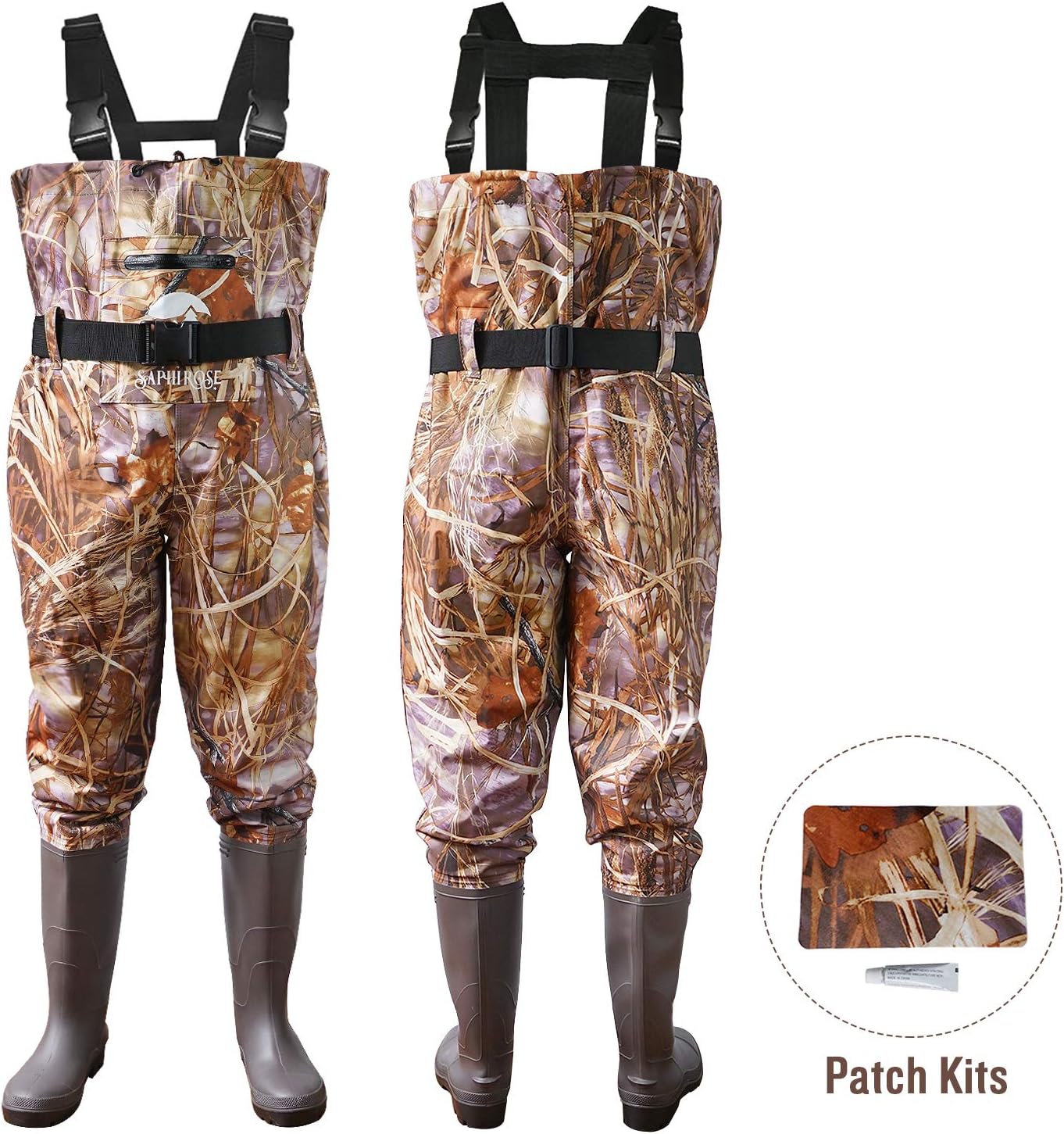 SaphiRose Men's Bootfoot Chest Wader 2-Ply Nylon/PVC Waterproof Fishing & Hunting Waders with Boots Hanger for Men and Women : Sports & Outdoors