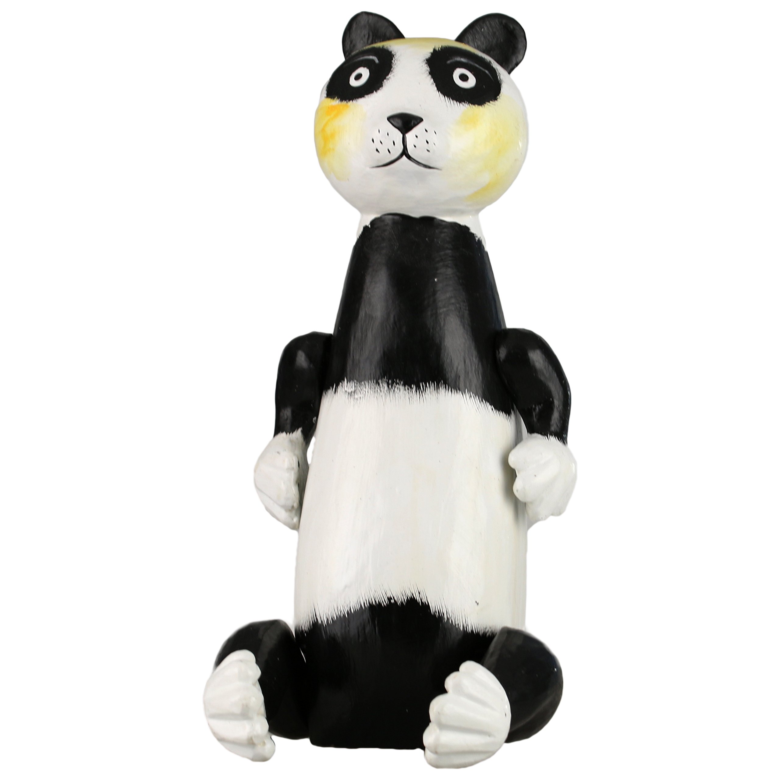 ART-CRAFT Sitztier Panda aus Holz handgeschnitzt und Hand be