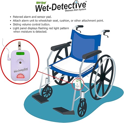 Miniatura 4 de Wet Detective Kit de enuresis para la cama, sistema de alarma para incontinencia y enuresis de la cama, incluye 2 almohadillas de sensor