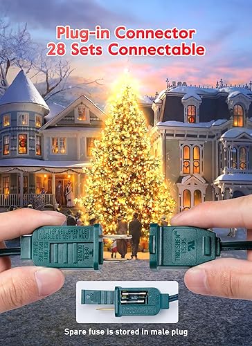 Miniatura 3 de Luces de Navidad LED C7 de 50 pies, cadena de luces vintage para exteriores con 52 bombillas (2 de repuesto), luces de Navidad colgantes comerciales