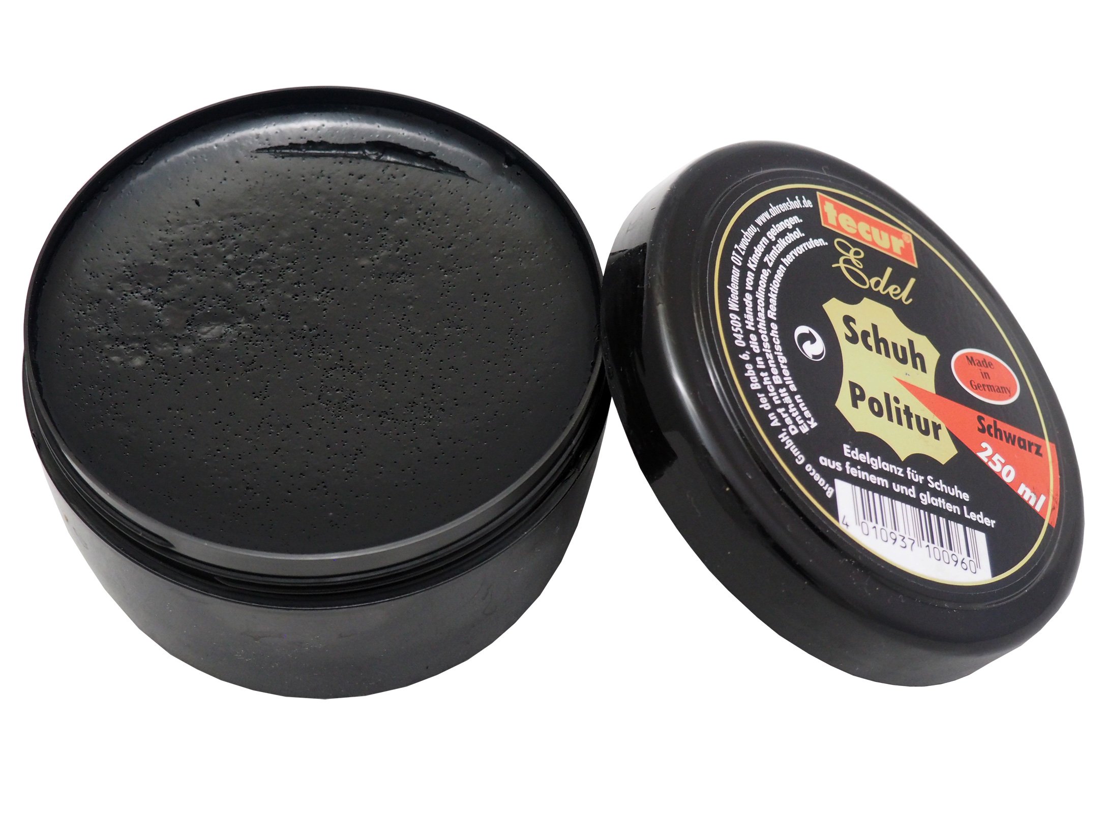 12x 250ml tecur Edel Schuh Politur Schwarz, Schuhcreme, Schuhpolitur, Schuhcremé