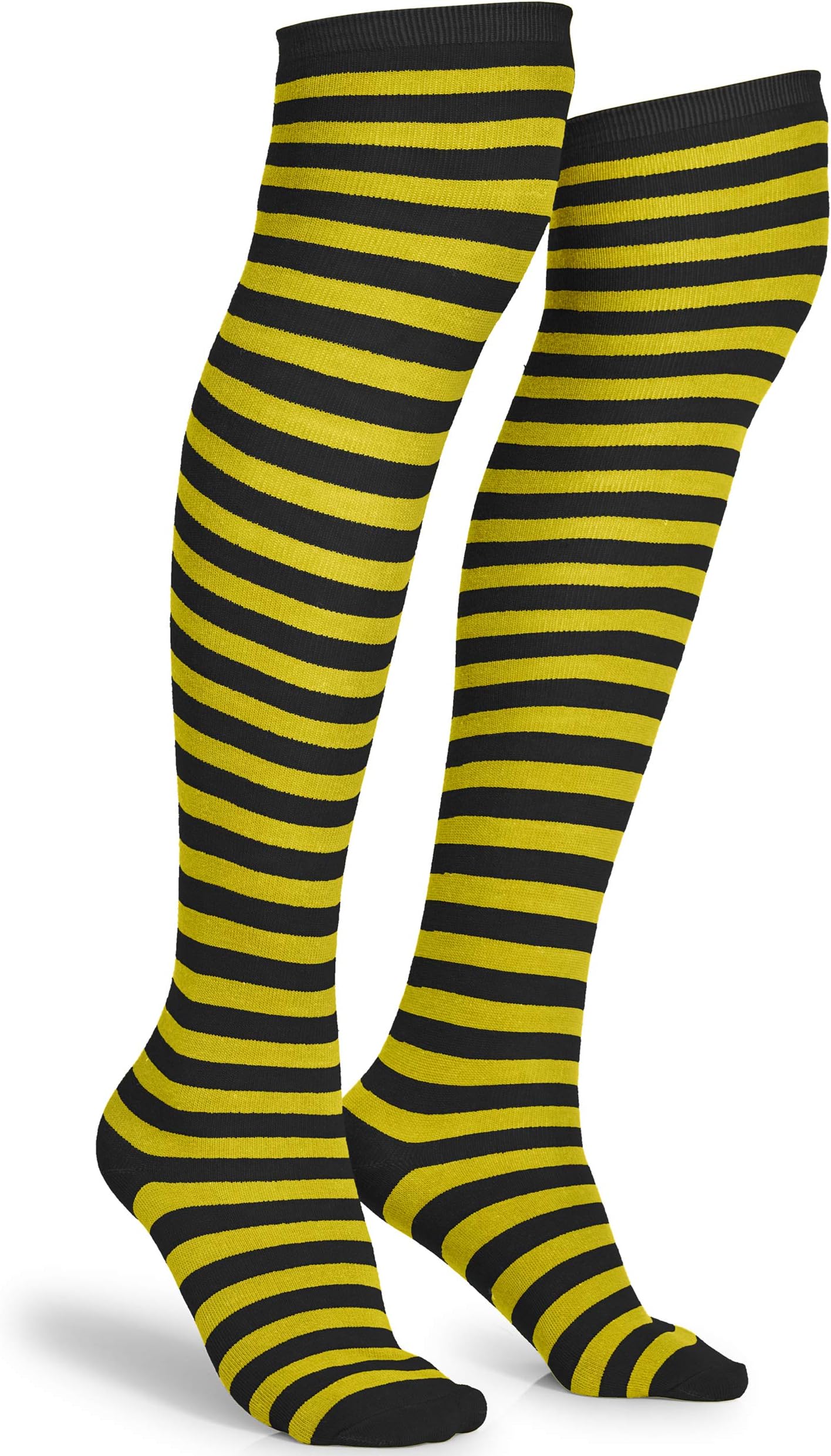 Black and White Socks - Over the Knee Striped Thigh High Costume Accessories Stockings for Men, Women and Kids
