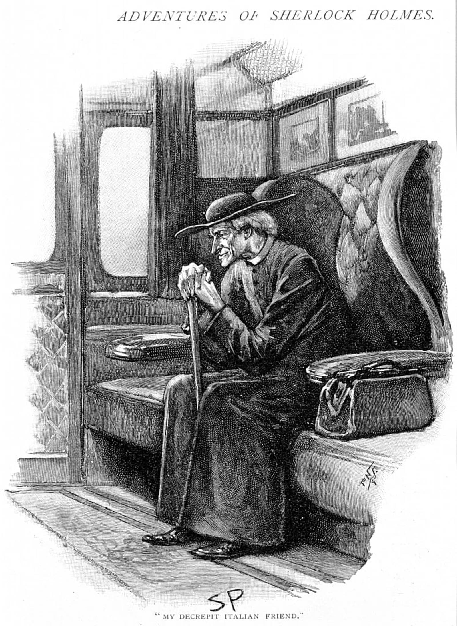 SERENDIPITP Vintage Picture Print on Canvas Wall Art Poster Scene From the Adventure of the Final Problem by Sidney Paget Artwork Print Poster for Wall Decor 60x90cm