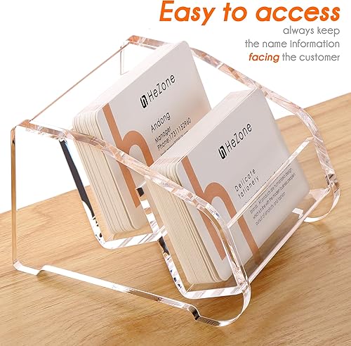 Miniatura 10 de Soporte para tarjetas de visita, soporte para tarjetas de visita para mujeres y hombres, 3 ranuras de 3 niveles, soporte para tarjetas de visita de