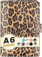 Vista 20 de Carpeta A6 recargable de piel sintética con 6 anillas, cubierta para cuaderno pequeño para papel de relleno A6, cubierta de planificador personal