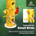 Kingsyard Les mangeoires d'oiseaux en métal pour la suspension extérieure, 6-Ports Feeder d'oiseau de tube, 14 de pouce, durable & Étanche, grande capacité pour attirer les oiseaux sauvages (jaune)