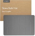 Maison - Tapis de bain en pierre | Super absorbant, séchage rapide, antidérapant | Tapis de bain modernes en diatomite | Fabriqué en terre diatomée naturelle | Absorbe l'eau instantanément | Design Flow | Couleur graphite