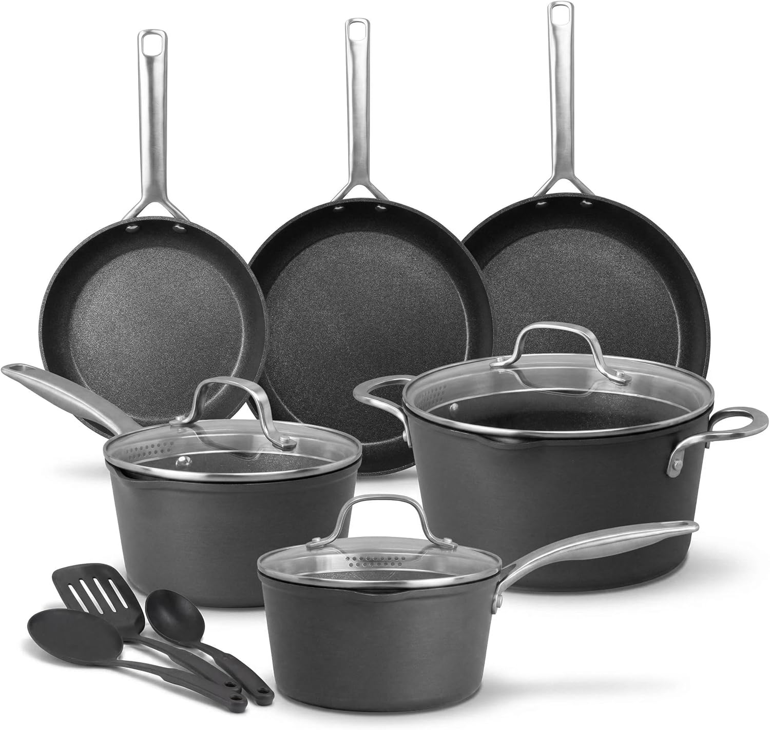 GRANITESTONE 14 Pc Induction Cookware Sets, Kitchen Pots and Pans Set Non Stick, Kitchen Cookware Sets, Nonstick Cookware Set, Non Stick Pots and Pan Set, Hard Anodized, Oven and Dishwasher Safe