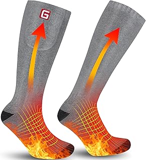 GEMSTONEGO Heated Socks Electric Rechargeable Battery Powered Heated Socks for Men Women,Winter Heated Thermal Insulated Socks for Outdoor Sports Climbing Hiking Hunting Skiing Foot Warmer Socks