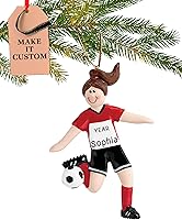 Vista 10 de Adorno de fútbol personalizado 2025 Personalización gratuita las 24 horas Adornos de Navidad deportivos grabados con láser para árbol Recuerdo