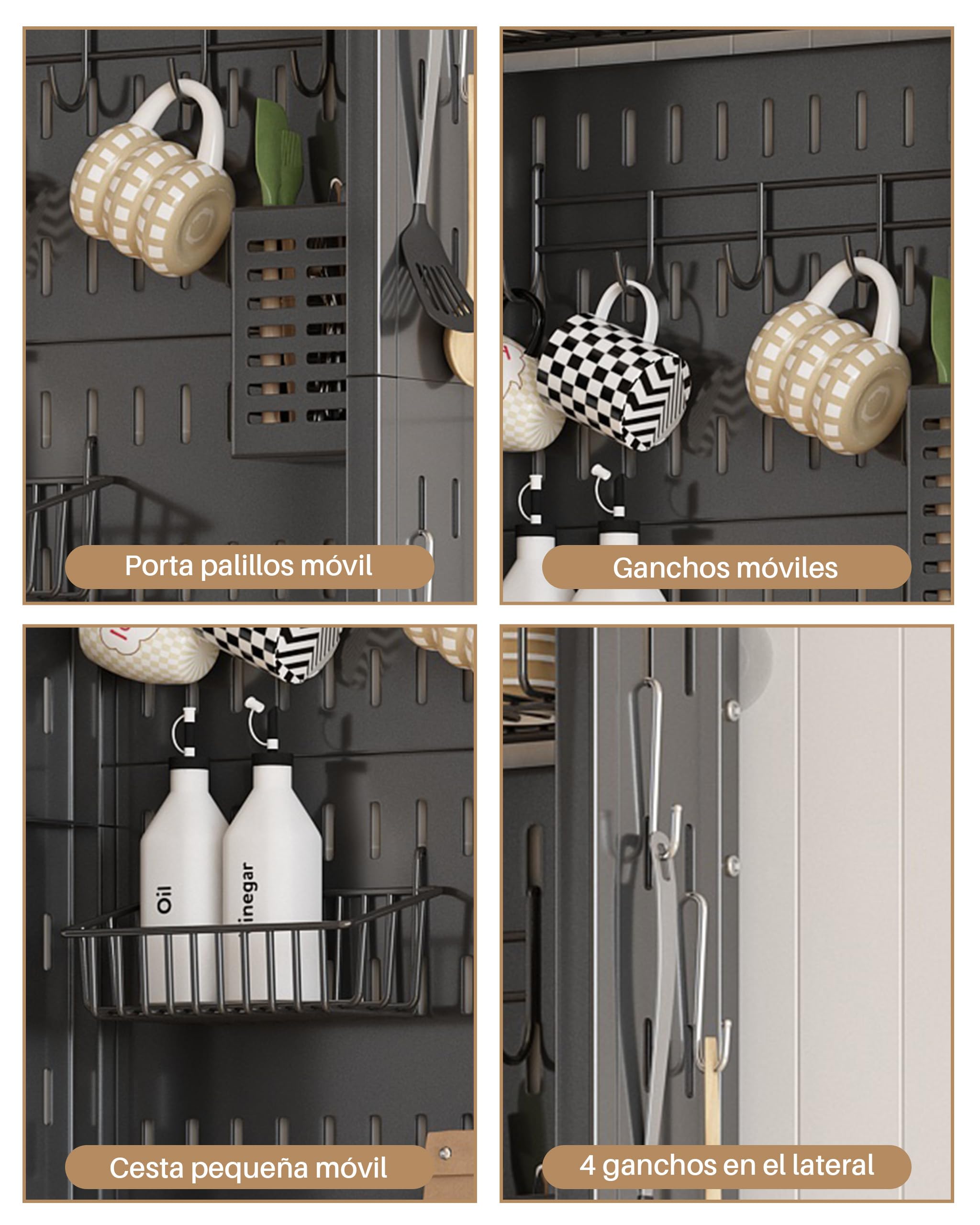 UMDONX Estante Estrecho para Baño de 4 Niveles, Organizador de Metal Estrecho para Baño y Cocina, Multiusos para Espacios Pequeños (Negro)