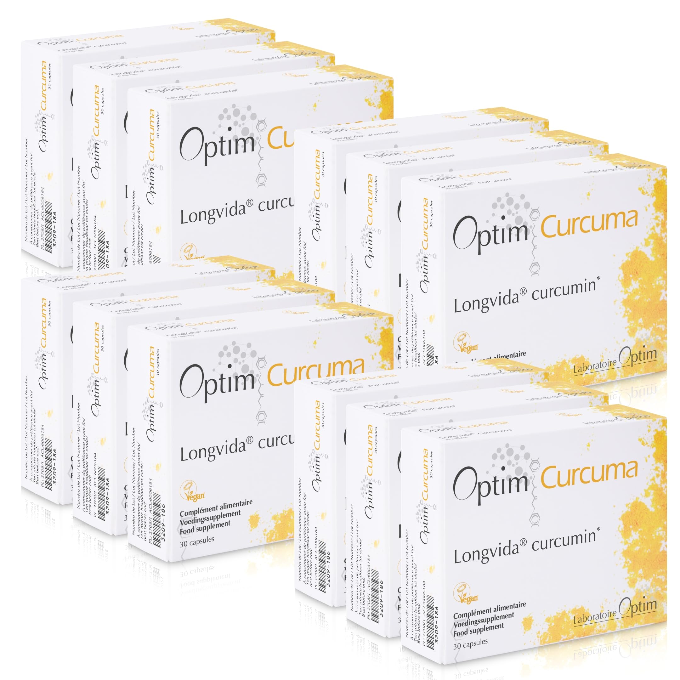 Curcumina optimizada longvida - Oferta 12 cajas de 30 Cápsulas – articulaciones - Optim Curcuma