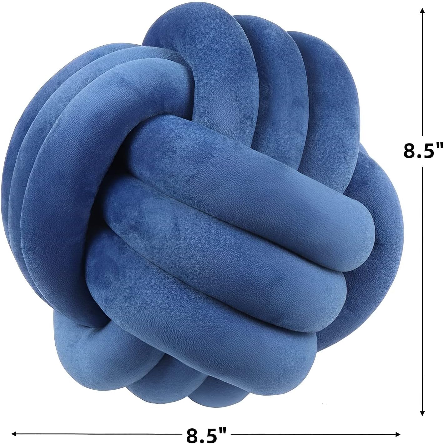 knot ball pillows, round throw pillow cushion home decoration soft plush pillow, throw knotted ball pillow handmade children room decoration round plush toy pillow (blue,8.5"/22cm) blue 8.5"/22cm