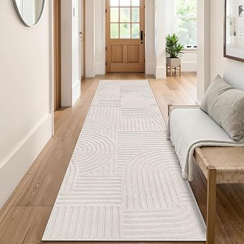 SHACOS Runner Rugs for Hallway 60x240 cm Non Slip Hall Runner Rug Washable Boho Long Carpet Runners for Hallway Kitchen Entryway Laundry, Beige