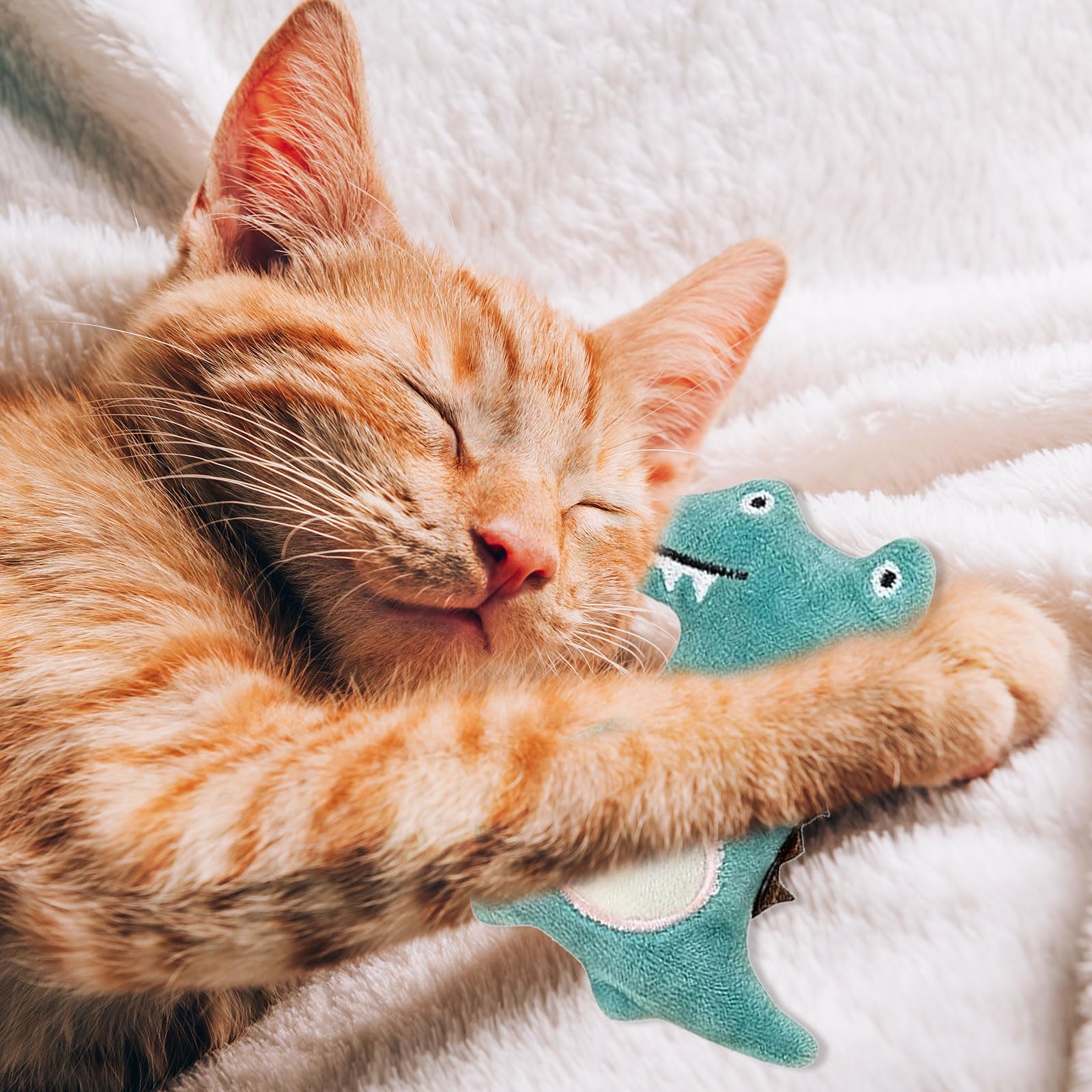 Moguri 4 szt. zabawki z kocimiętką, zabawka dla kota z kocimiętką, zabawka dla kota do samodzielnej zabawy Catnip Toy Cat Toys, poduszka z kocimiętką pluszowa zabawka dla kotów