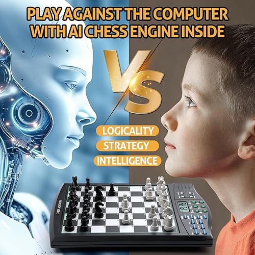 Miniatura 2 de Talking Chess Academy con sistema de enseñanza de voz, juego de ajedrez electrónico con piezas magnéticas fuertes, tablero de ajedrez electrónico