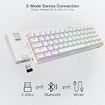 Redragon K530 Pro Draconic 60% Wireless RGB Mechanical Keyboard, Bluetooth/2.4Ghz/Wired 3-Mode 61 Keys Compact Gaming Keyboard w/100% Hot-Swap Socket, Free-Mod Plate Mounted PCB & Linear Red Switch