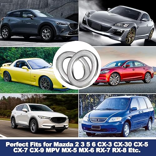 Miniatura 8 de 24 piezas de tapón de drenaje de aceite arandela de aluminio M14 Crush Washer tapón de drenaje de aceite - Sello premium reemplaza para OEM