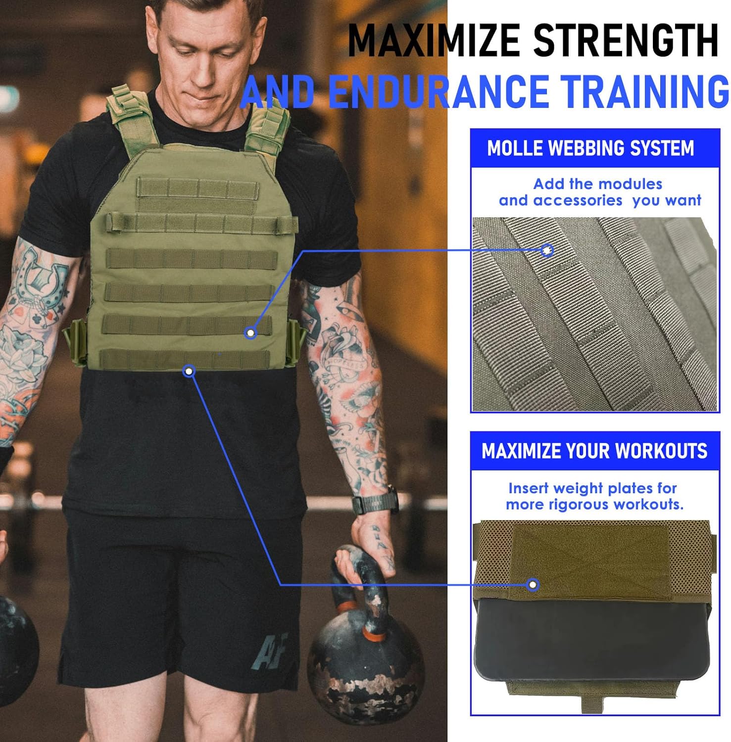 Miramrax Weighted Vest for Men and Women Weight Vests Adjustable Strength and Endurance Training Fitness Tactical Running