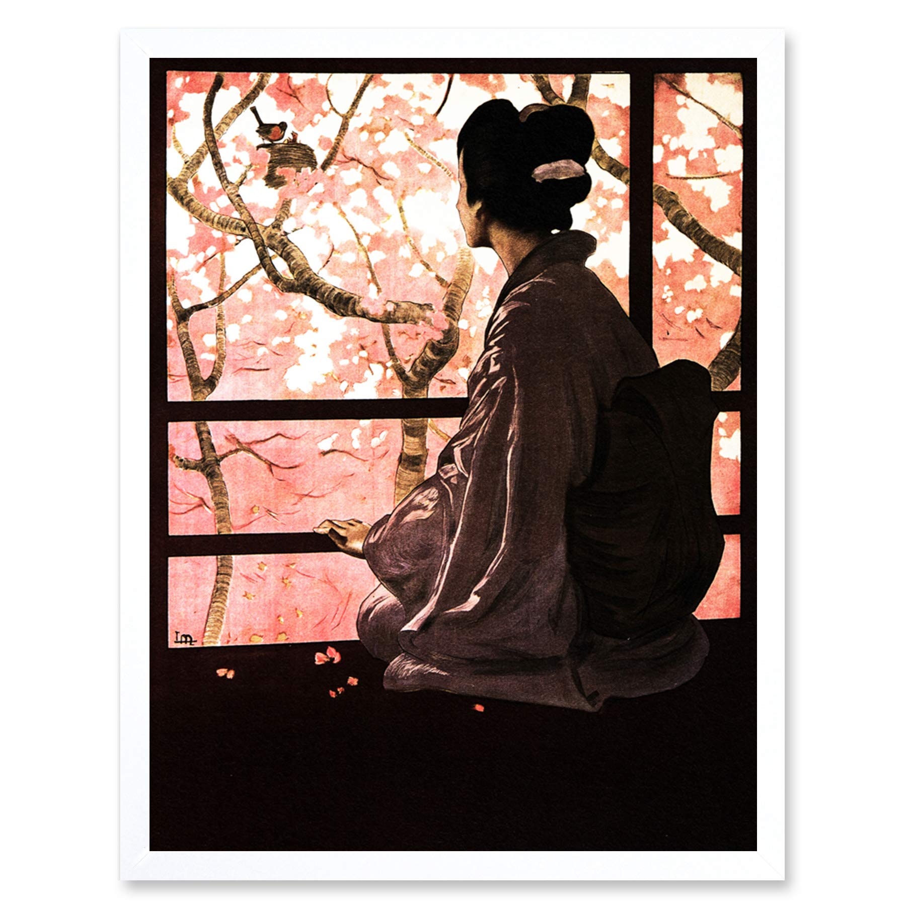 Wee Blue Coo Opera Madame Butterfly Japanese Art Print Framed Poster Wall Decor 12x16 inch