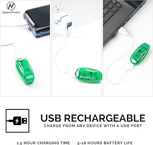 Miniatura 3 de EverLightFX - Luz LED de seguridad recargable por USB (paquete de 2) por Apace, luz trasera de bicicleta súper brillante funciona brillantemente