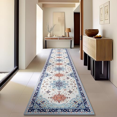 Miniatura 458 de Phantoscope Vintage Collection - Alfombra de área de 8 x 10 pies, alfombra grande para sala de estar, lavable, bohemio, antideslizante