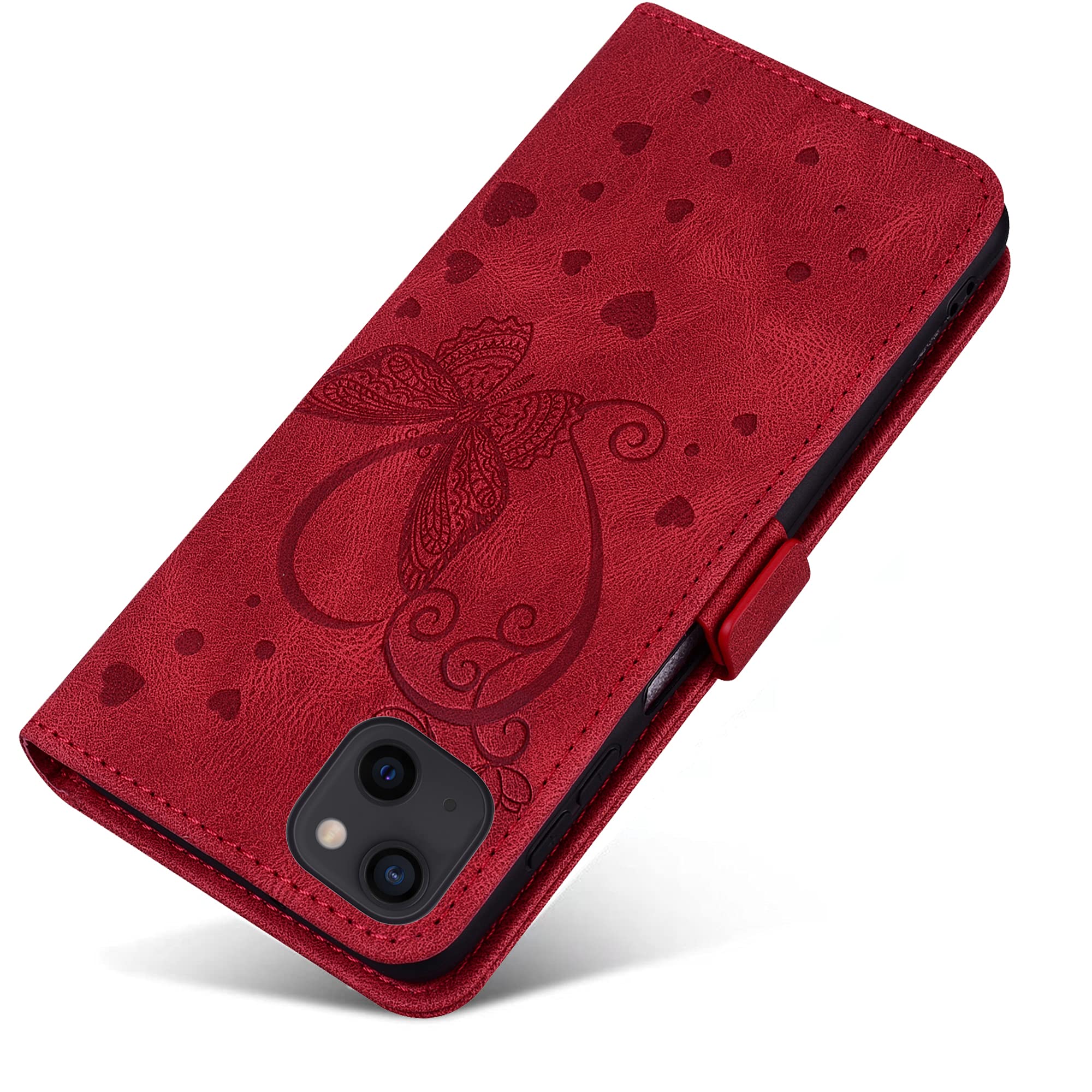 CASAFUNY Cover compatibile con iPhone 14, Premium Pelle PU Portafoglio Custodia Magnetica Flip Wallet Case Protettiva Caso con Kickstand Carte Slot per iPhone 14, Nero
