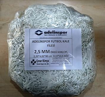 adelinspor Futbol Kale Filesi 2,5 mm Kord  p 4,0 * 2,20 * 0,8 m