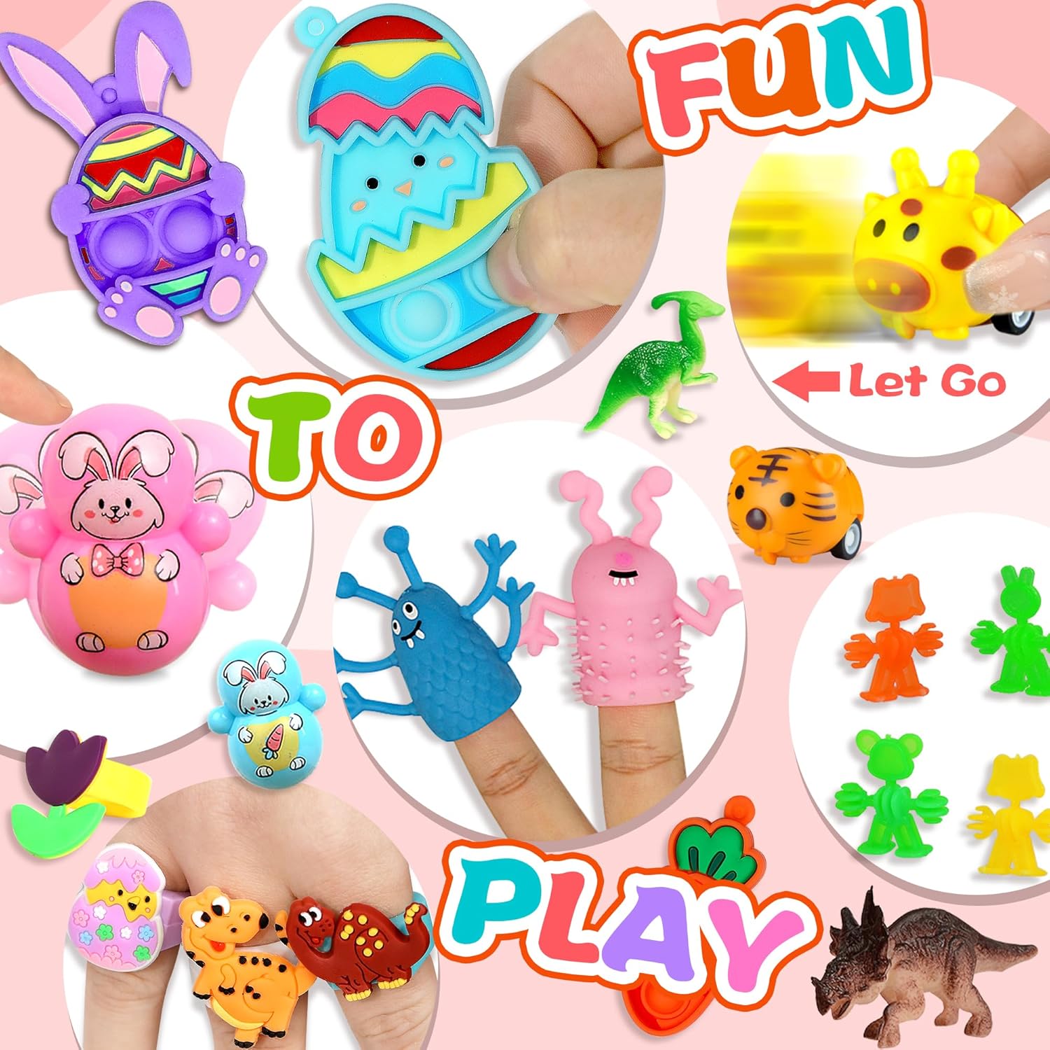 U-Goforst 200PCS Easter Egg Fillers, Easter Basket Stuffers Easter Egg Stuffers for Kids Boys Girls Small Toys Pack Bulk Filled Egg Hunt Gift Goodie Bags Party Favors Classroom Prizes Treasure Box - Image 5