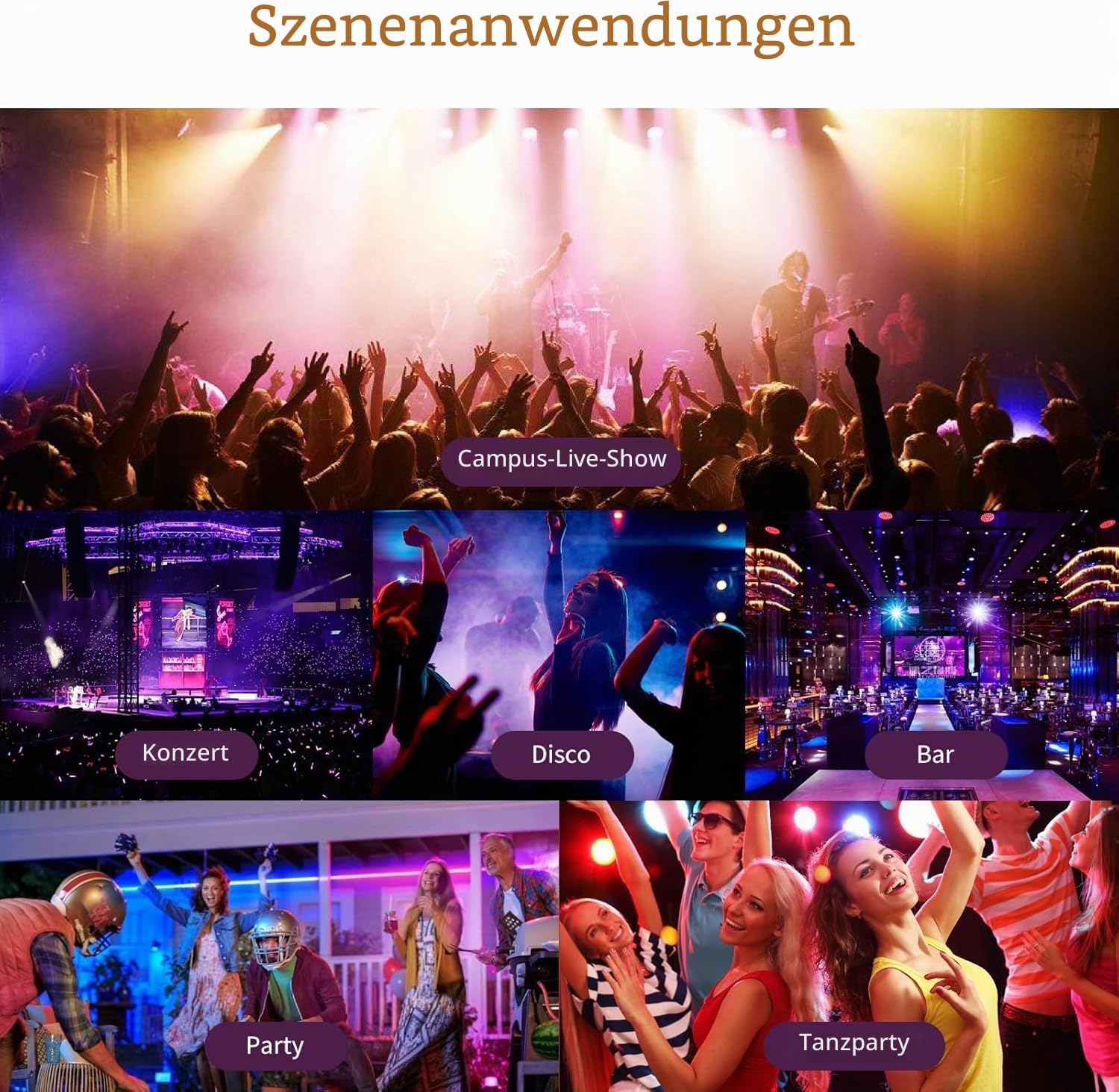 SHEHDS Bühnenleuchten 180W, 14 Gobos 11 Farben Scheinwerfer, Strahl/Frost/Prisma/Zoom Effekt, 18 Facett Prisma DMX512, 120mm Durchmesser Objektiv, DJ Bühne für Hochzeitsparty Tanz (230W, 230, Watt)