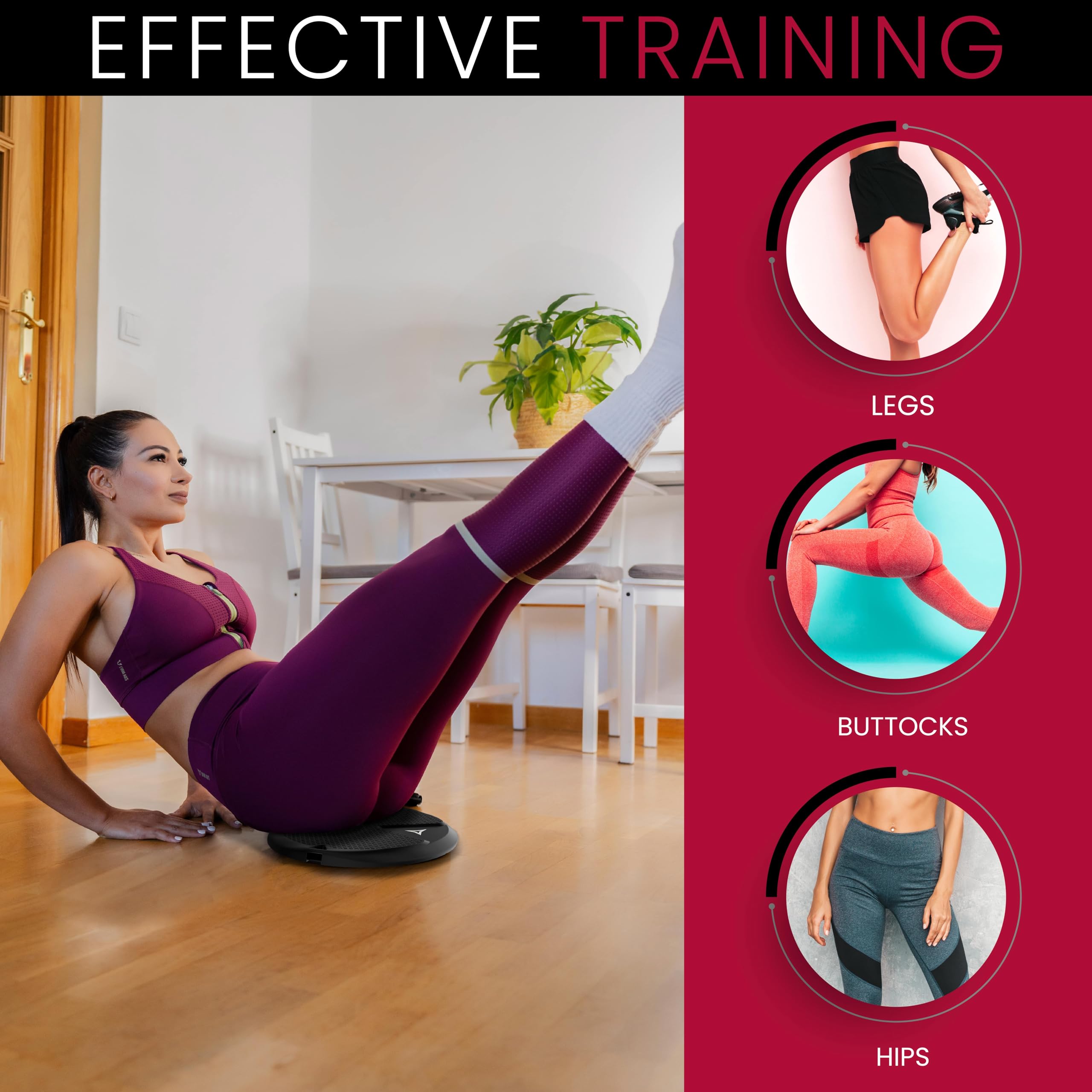 Breaking Limits Waist Whisper 2.0 - Disco de torsión de cintura - Tabla de torsión de cintura - Disco de ejercicio escultor moldeador de cuerpo con asas - Tabla giratoria para abdominales, piernas y