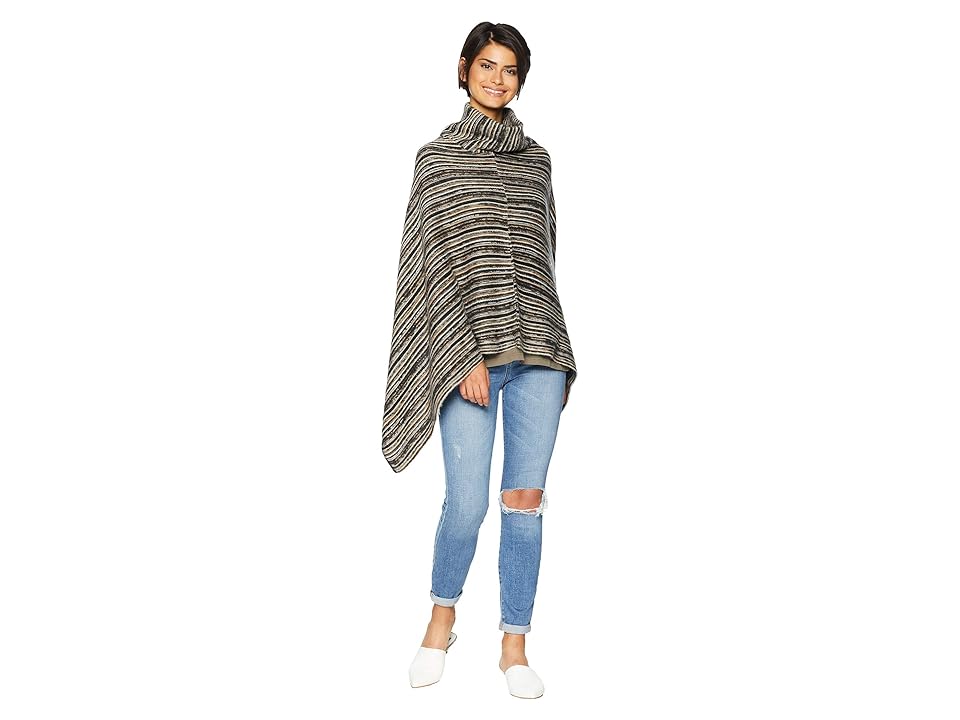 

Steve Madden Striped Poncho (Neutral) Women's Clothing