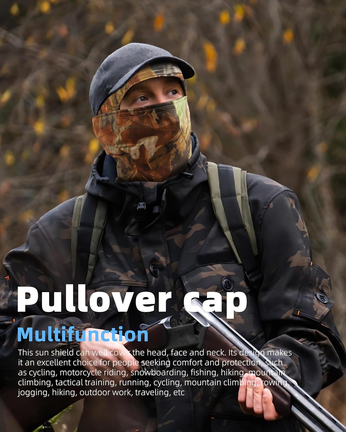 Camo Balaclava Ski Face Mask for Men Women, Cooling UV Protection Face Cover for Hunting Fishing Motorcycle Military Tactical - Image 7