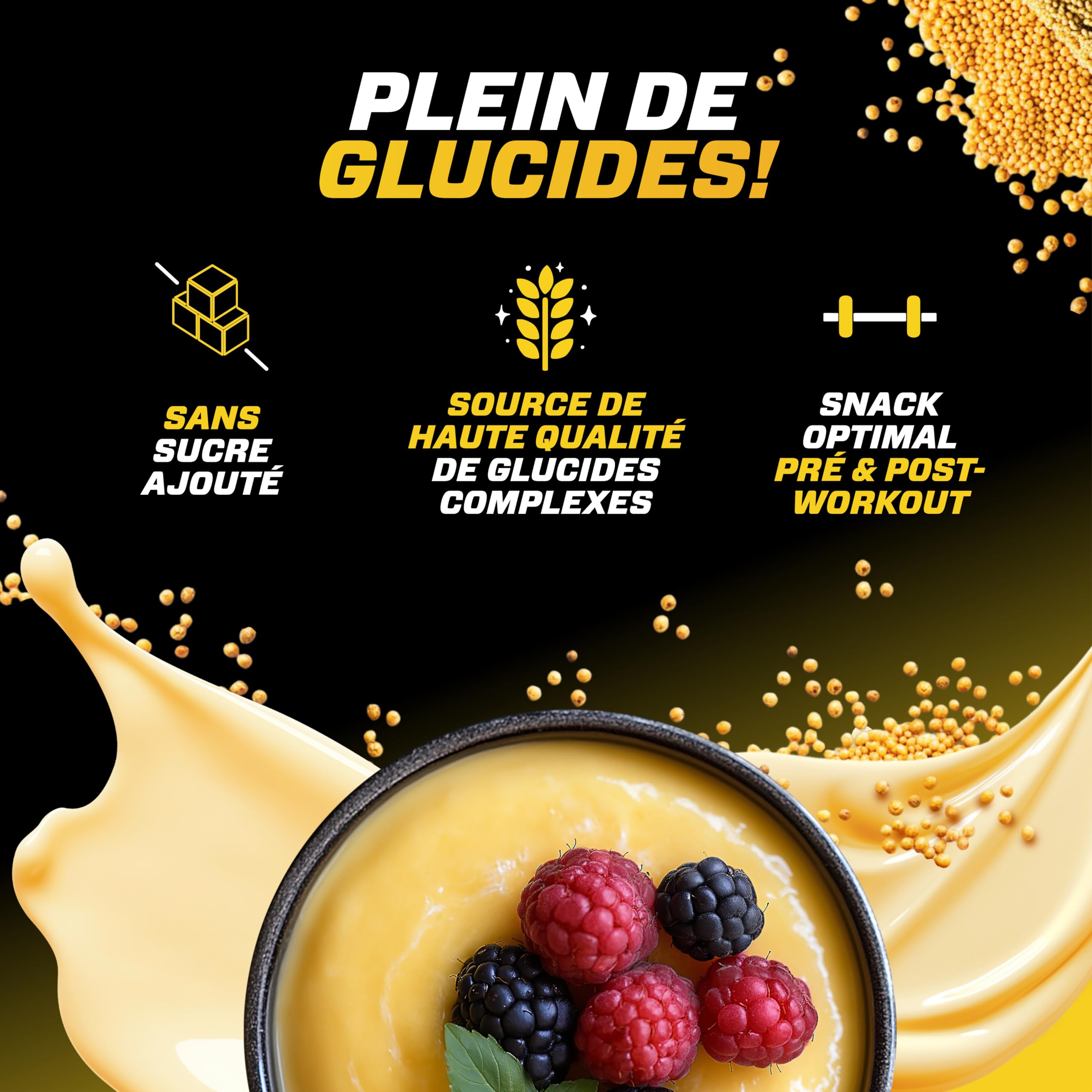 Maize Pudding Neutral 3kg - Pudding de maïs sans sucre - Avec des glucides complexes - Consistance crémeuse - Préparation rapide et facile - 100% maïs - Vegan
