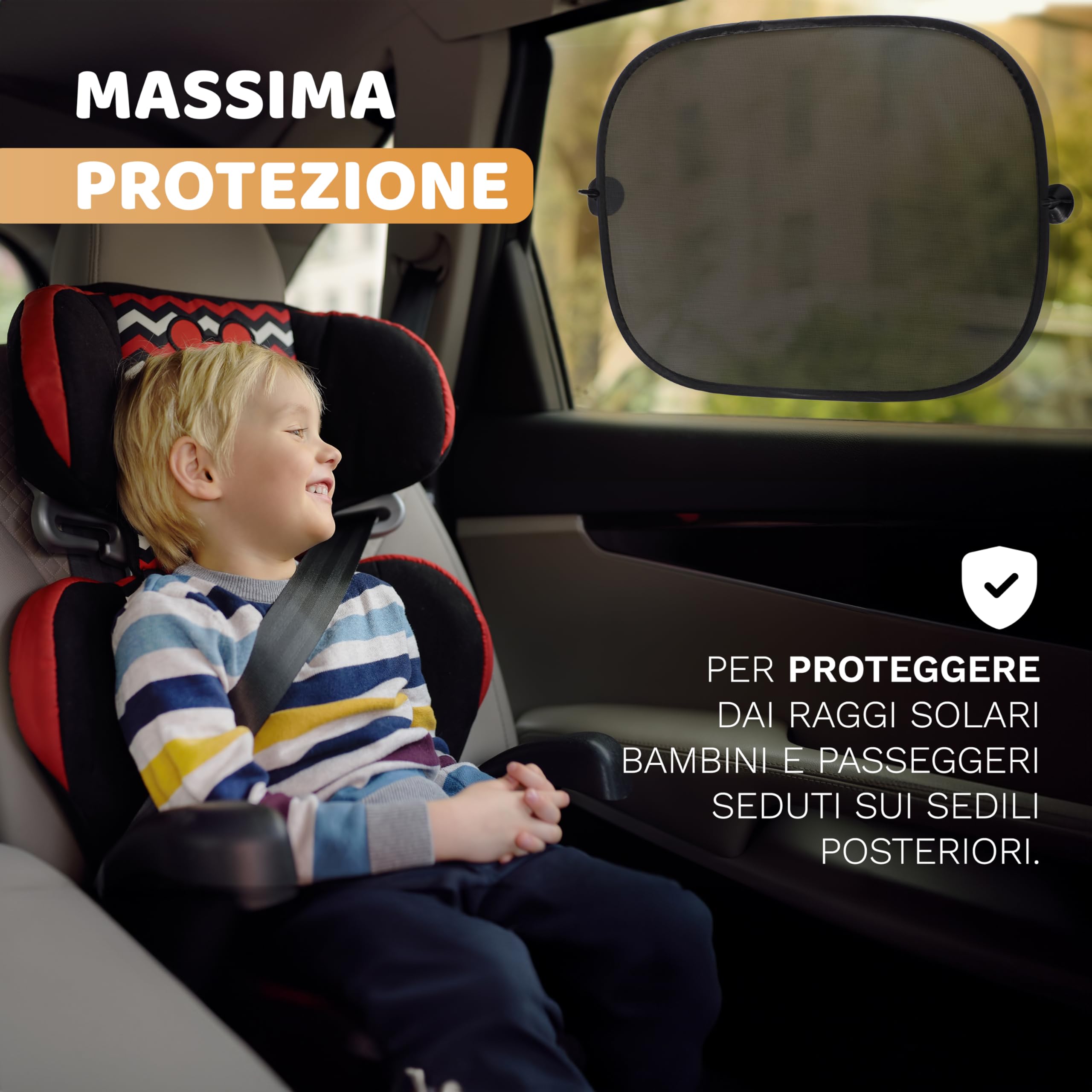 Parasole Auto Per Finestrini Laterali (Set Da 2) - Protezione UV 44x36 Cm Per Viaggi Sicuri - Foto 9