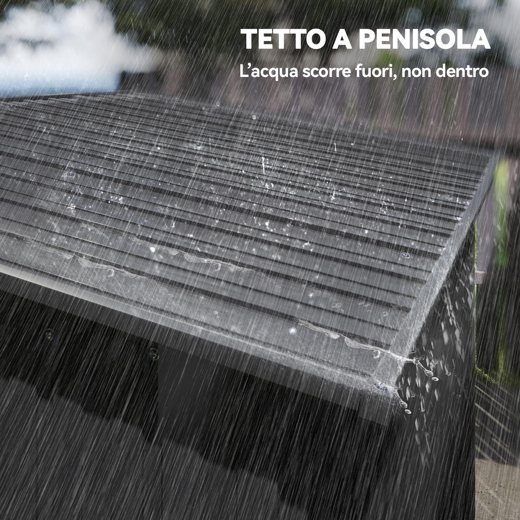 Outsunny Casetta da Giardino 1.37m² Metallo Porta Attrezzi 159x106x181 cm Grigio Scuro