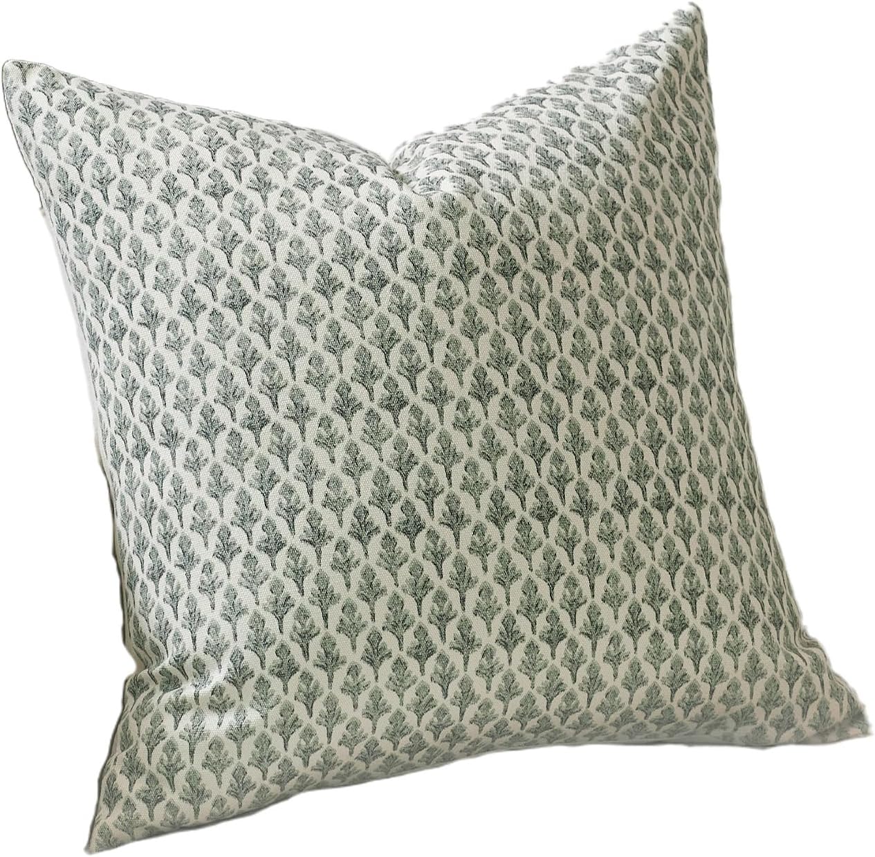 FIOUOVO Floral Pillow Covers 24x24 Pillow Cover Block Print Couch Pillows for Living Room Decorative Neutral Accent Throw Pillow Covers, 1PC, Olive Green