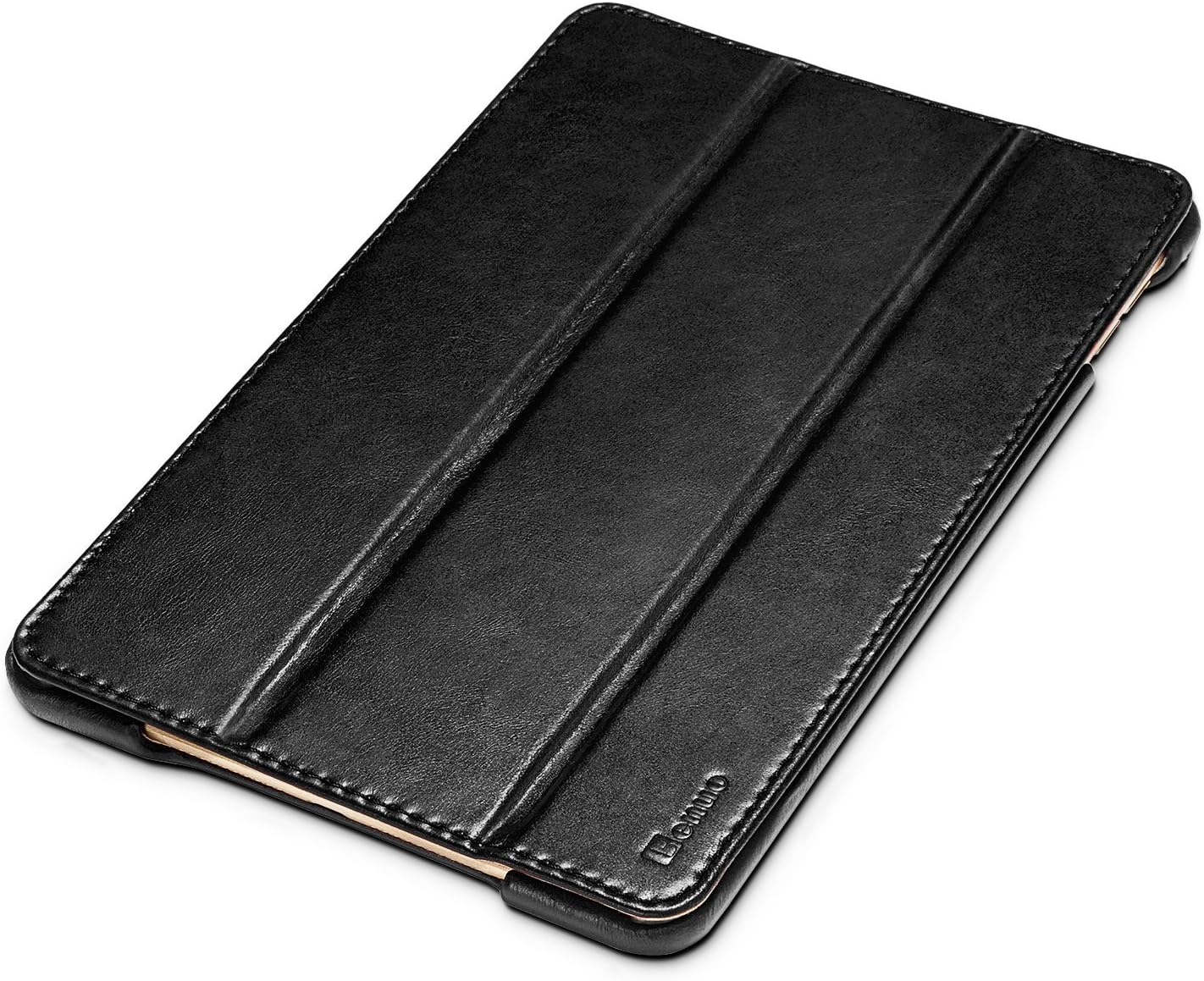 iPad Mini 4 Case, [Vintage Classic Series] [Genuine Leather] Folio Flip Leather Case [Stand Feature] [Magnetic Closure] with Auto Sleep/Wake Function for Apple iPad Mini 4 (Retro Black)