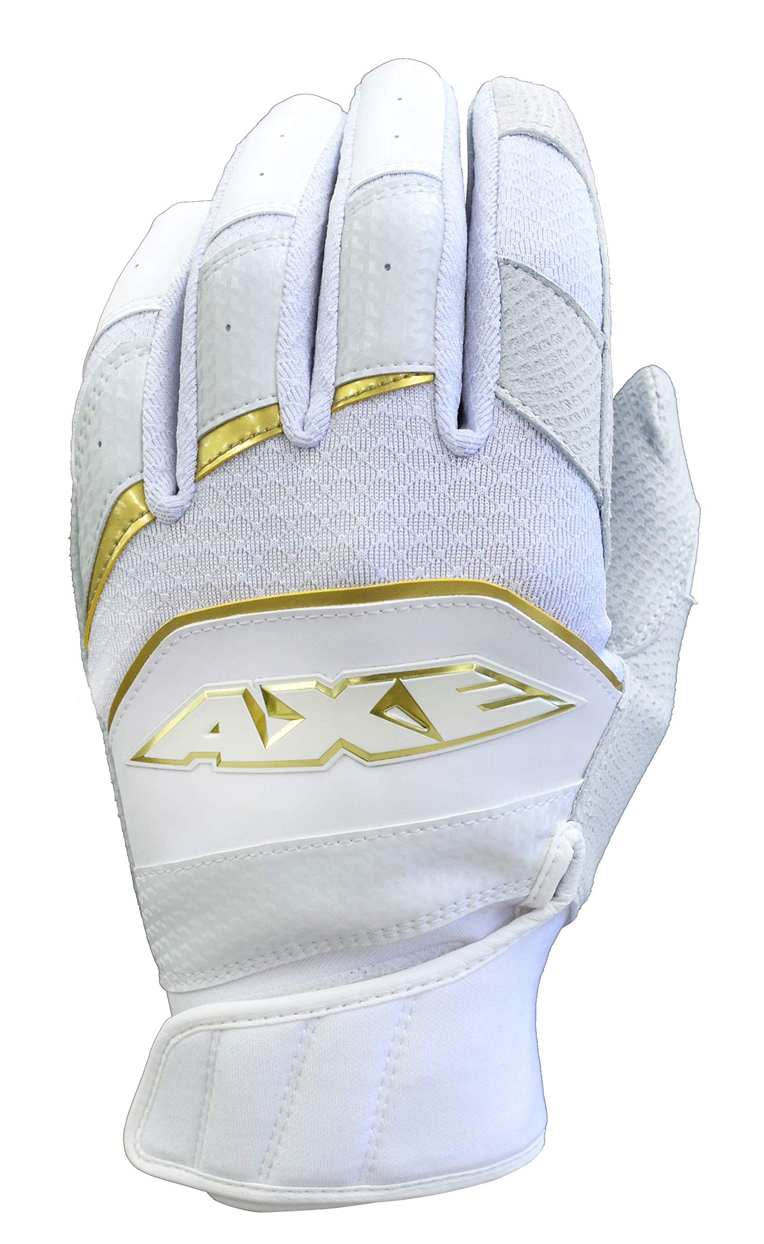 Amazon | Axe Pro-Fit バッティンググローブ ホワイト/ゴールド