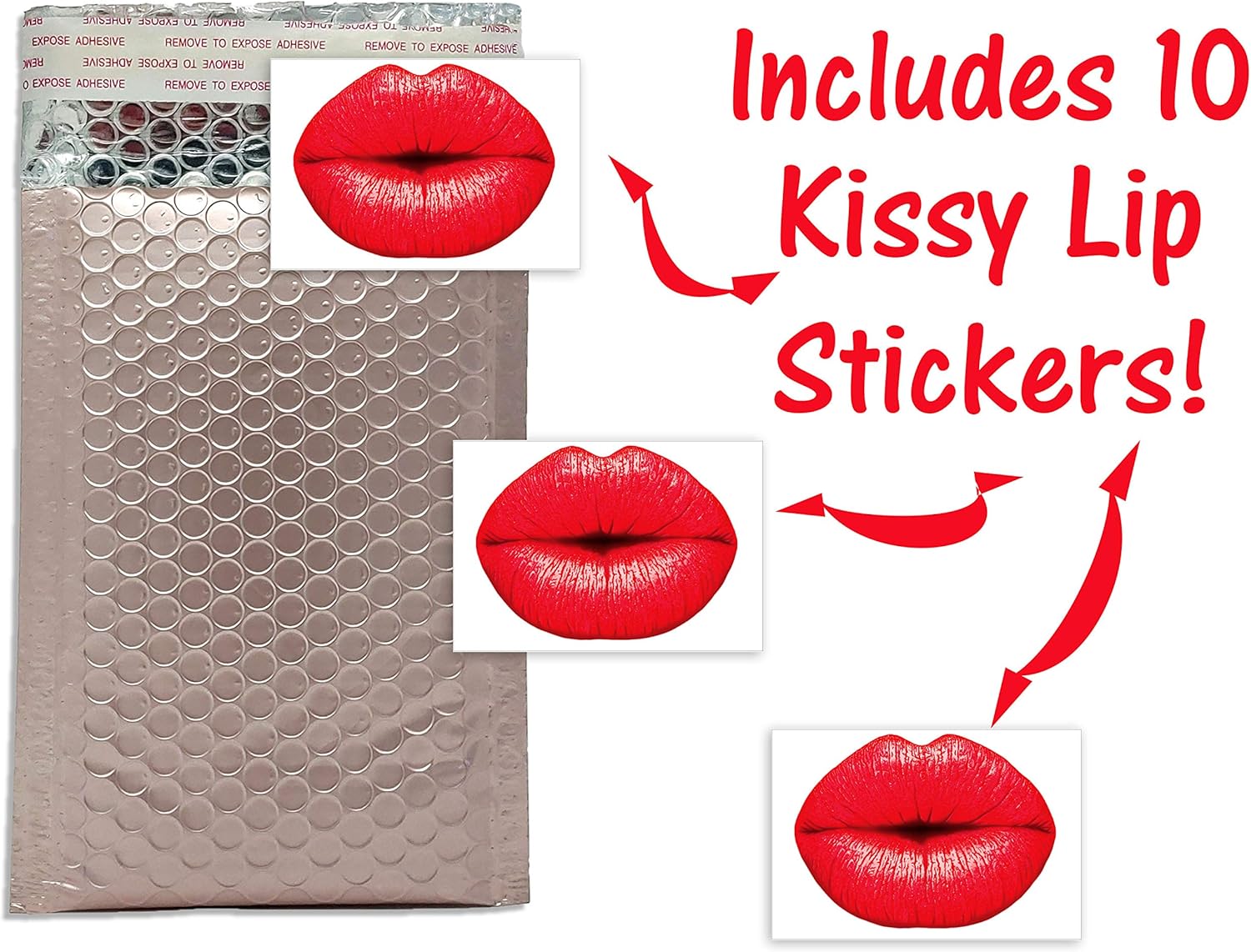 4x8" Metallic Bubble Mailers, Flashy, Durable Self Sealing Padded Mailing Shipping Envelopes (inside size 4x7" Inch) (Nude Pink, 100 Pack)