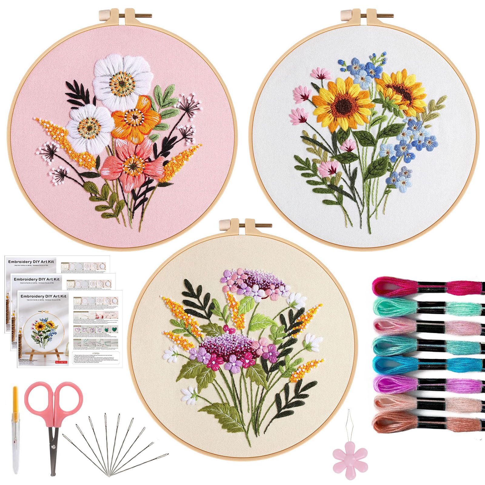 Offizon 3 PCS Embroidery Kit