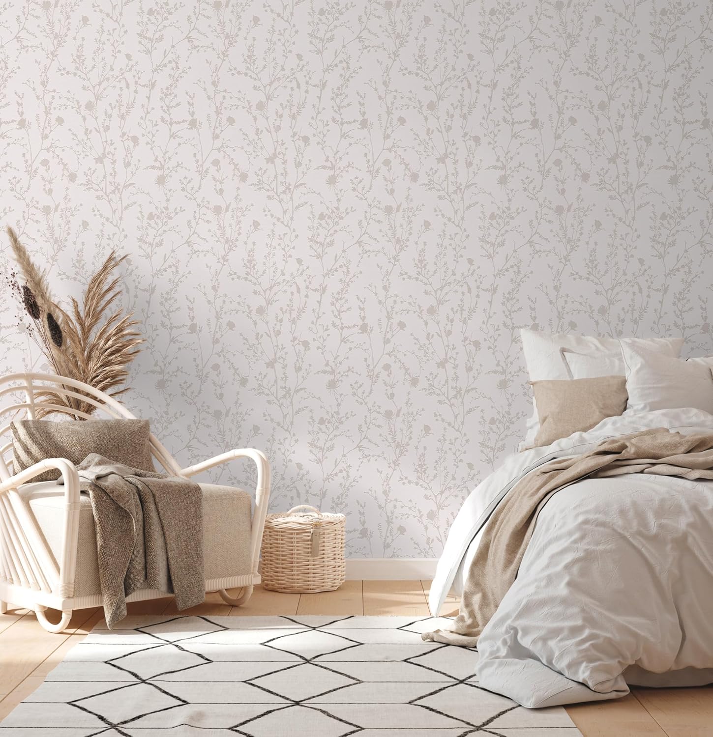 A.S. Création Floral Light Pink Light Grey Wallpaper 395461 High-Quality Non-Woven Wallpaper for Bedroom 10.05 m x 0.53 m Made in Germany