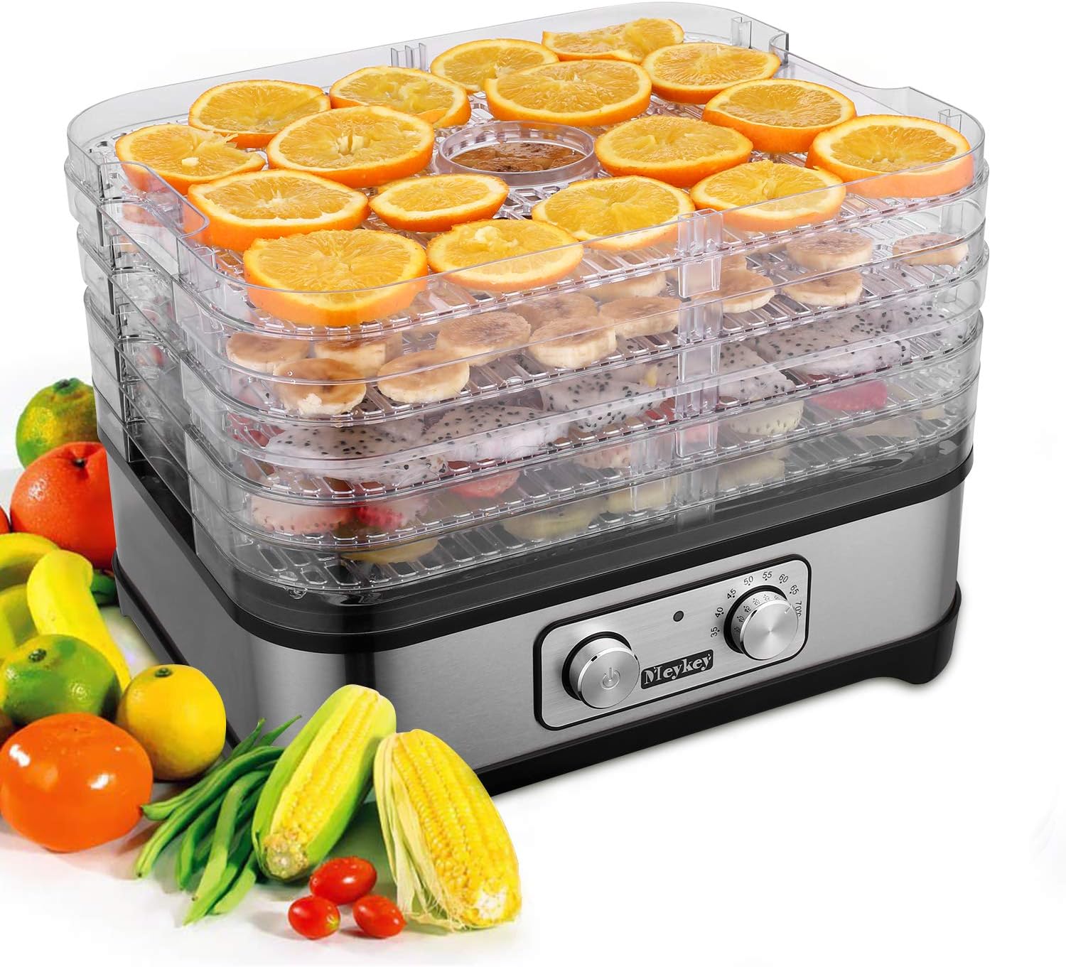 Meykey Multi-Function Food Processor 500W Kitchen Product Electric Grater Stainless Steel Blade Slicer Mixer 1.2L White