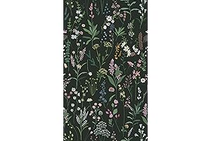 Dark Green Floral Drawer Liner Peel and Stick Contact Paper