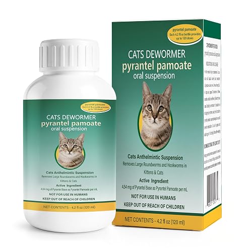 Cat Dewormer Liquid - Broad-Spectrum Pyrantel Pamoate Dewormer for Cats,