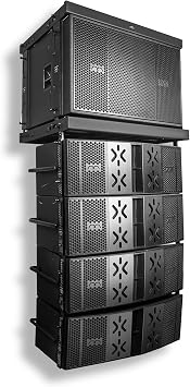 Sound Town Mode Audio Series Passive Line Array System with Dual 18-inch Subwoofer, Four Dual 12-inch Loudpeakers, FaitalPRO Neodymium Drivers, Two Flying Frames, Black FILA-218S12.2X4